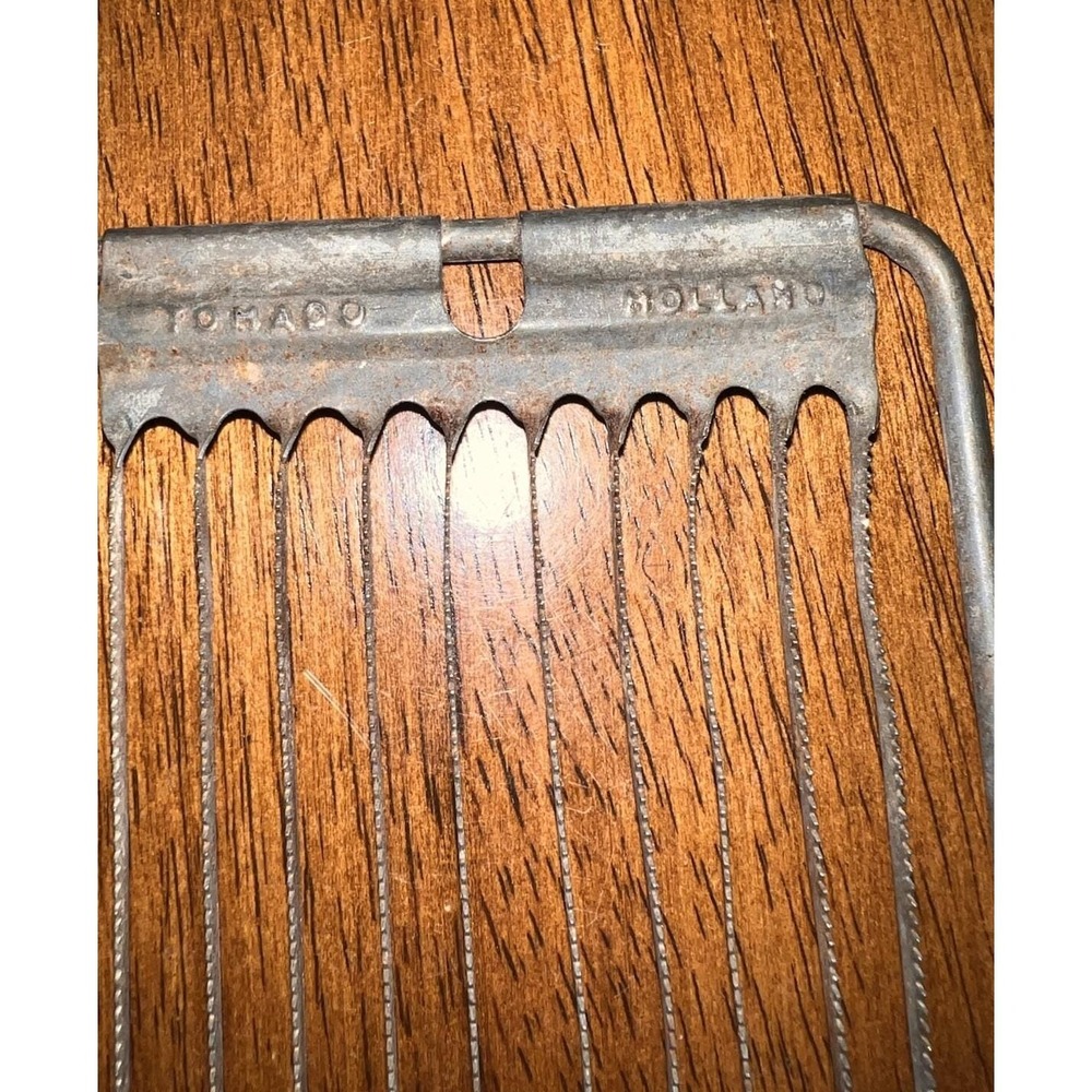 Vintage Tomado Holland Tomato Slicer - Red Wood Handle - 1950s Kitchen Tool